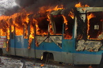 В Одессе горел трамвай с пассажирами: дверь заклинило, в вагоне началась давка
