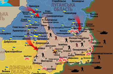 Карта боев в Донбассе по состоянию на 22 июля