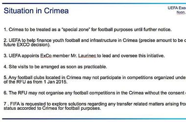 УЕФА даст денег оккупированному Крыму