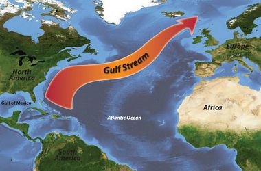 <p>Гольфстриим, от&nbsp;английского&nbsp;"<em>gulf stream"</em>&nbsp;&mdash; течение из залива.</p>