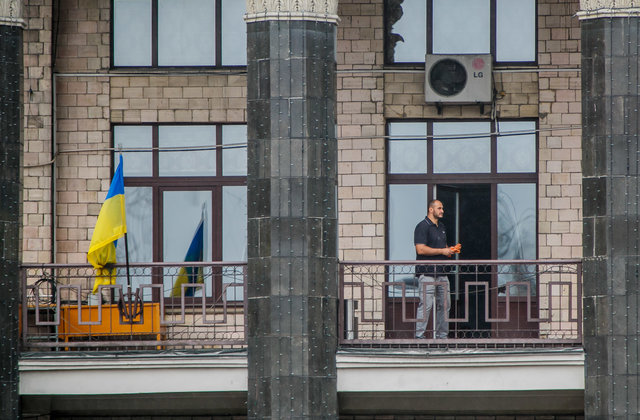 Киев готовится к празднованию Дня флага и Дня независимости Украины 2017 г. Фото: Данил Павлов.