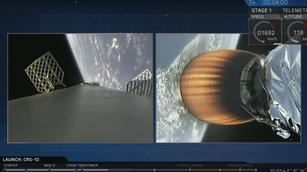 SpaceX успешно отправила ракету Falcon 9 на МКС. Фото: кадр из видео