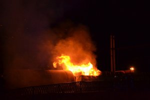 В Ровно на железнодорожной станции горел поезд