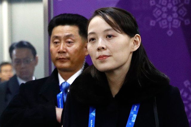 Image result for Сестра лидера северной Кореи на открытии Олимпиады фото